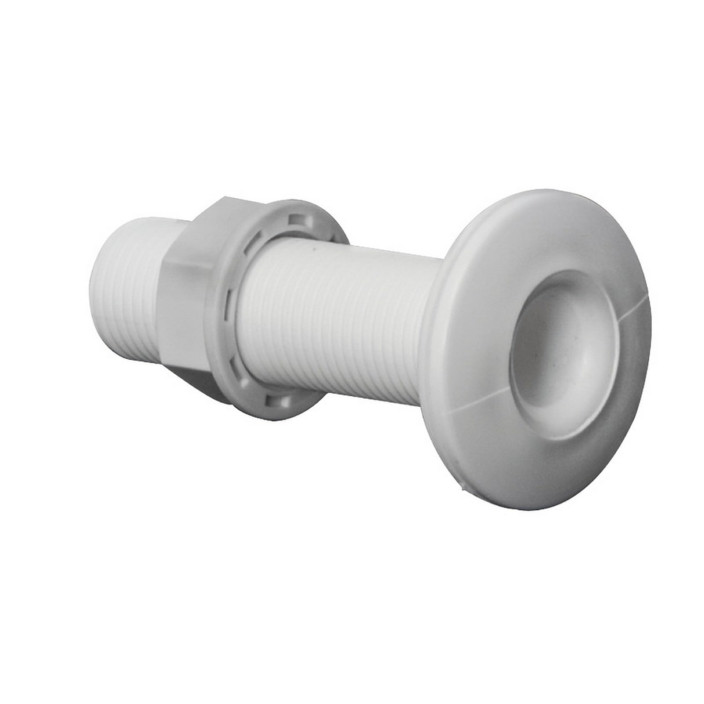 Threaded seacock white plastic