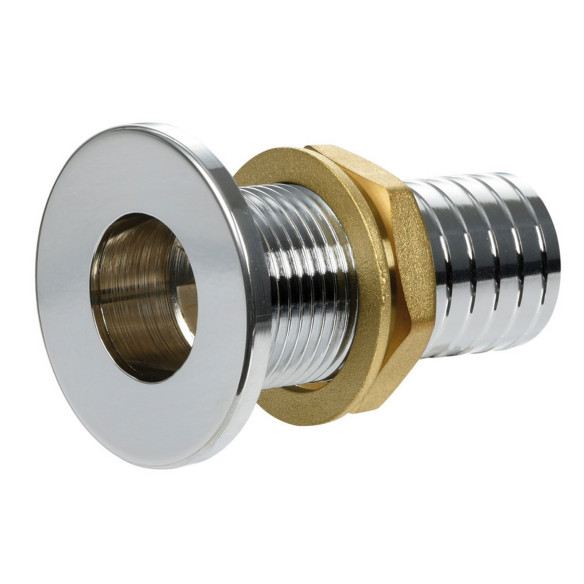 Thru hull flush mount chromed brass