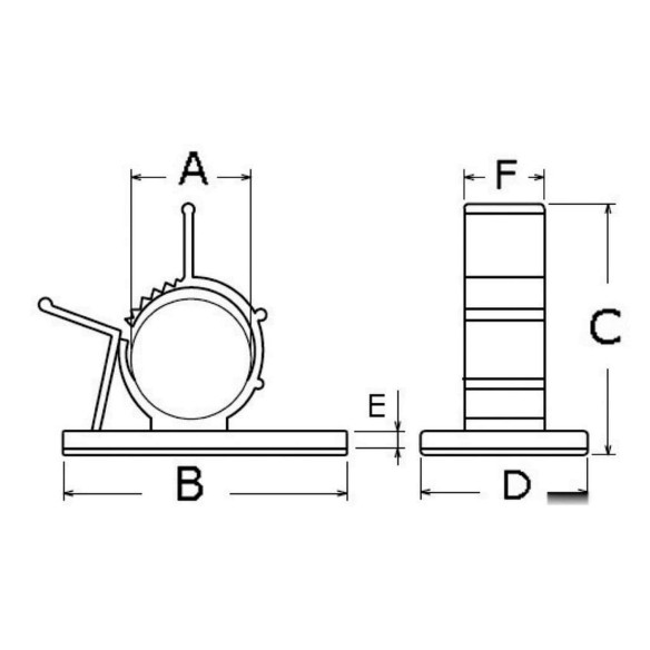 Self-adhesive clamps for cables, made of nylon 66