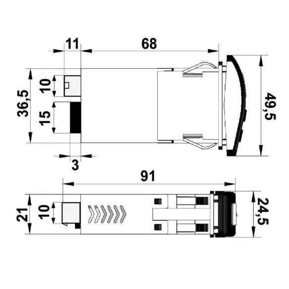 Switch windshield