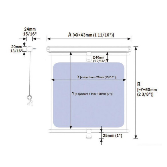Oceanair roller blind White hardware