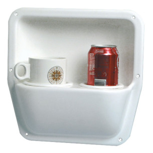 Glass side holder white polished ABS
