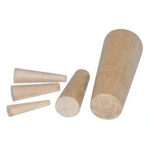 Series of emergency wooden plugs to