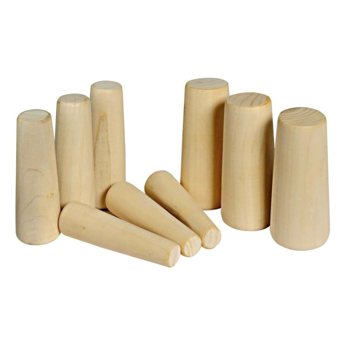 Series of emergency wooden plugs to