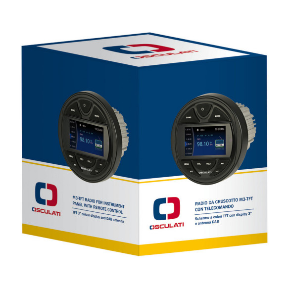 Radio instrument panel with remote control and DAB antenna
