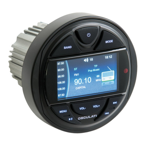 Radio instrument panel with remote control and DAB antenna