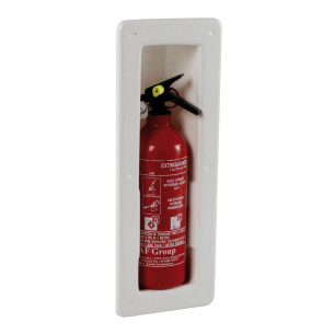Snapin recess extinguisher compartment