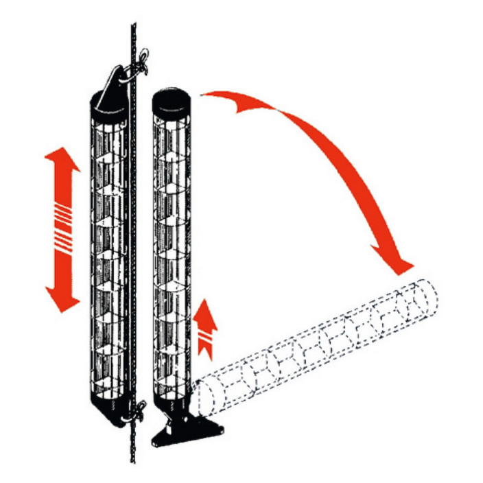 Supercompact radar reflector stayshroud fitting