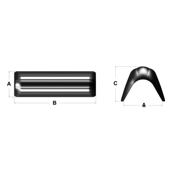 Bow fender profiles for straight sharp bow.