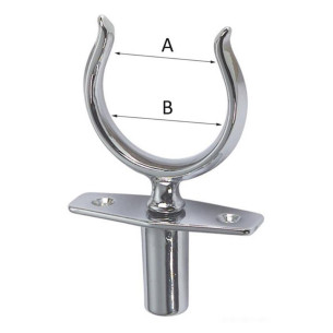 Chromed brass rowlock w blind socket