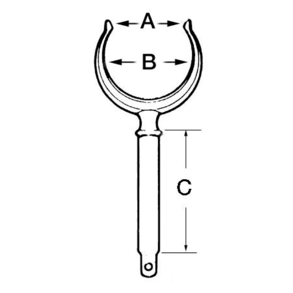 Chromed brass rowlock 12 mm