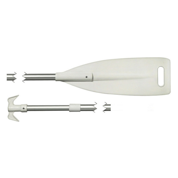 Telescopic paddle wboat hook