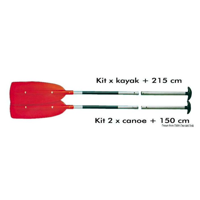 Twin canoe jointed paddles each