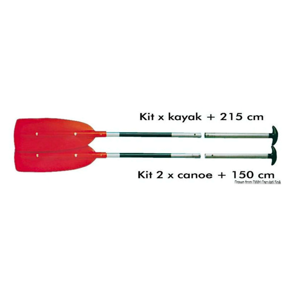 Twin canoe jointed paddles each