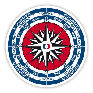 Adhesive compass card