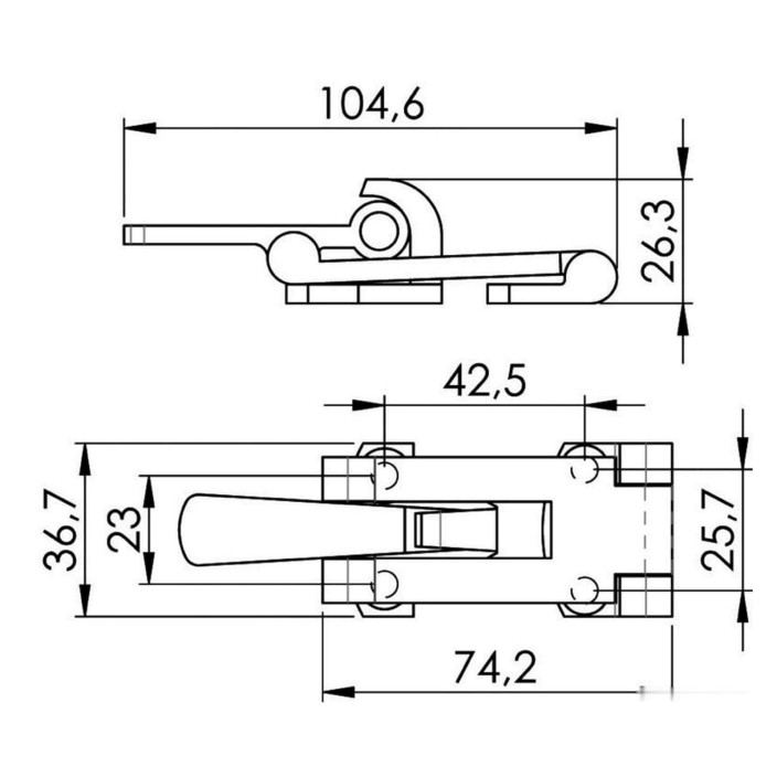 Chiusura leva inox 6x36