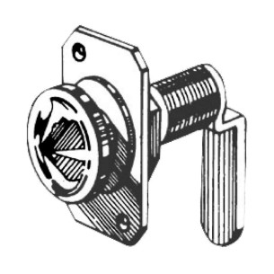 Nickelplated brass rotating latch lock