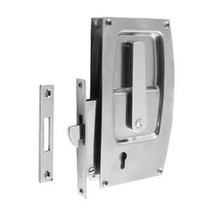 Serratura porte scorrevoli ottone cromato