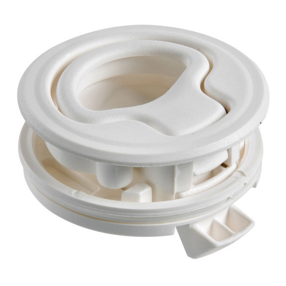 Flush pull latch nylon lock