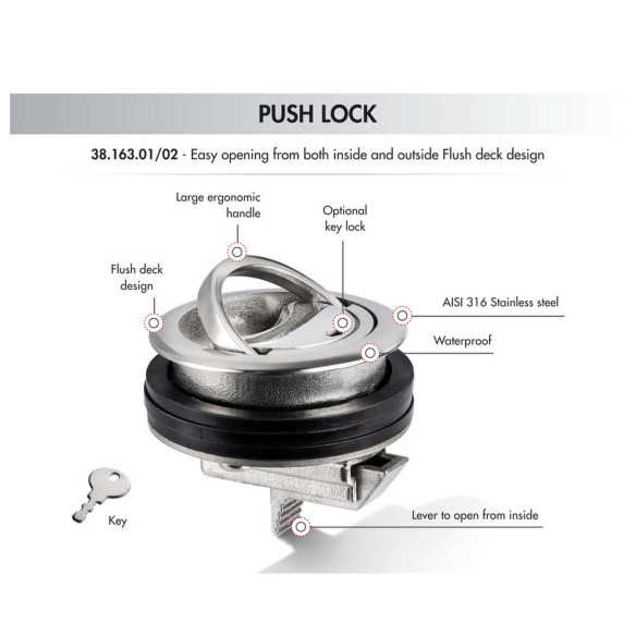 Alzapagliolo Eclipse PUSH LOCK (chiusura a spinta)