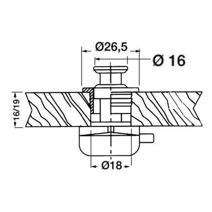 Pushlock nylonchromed brass