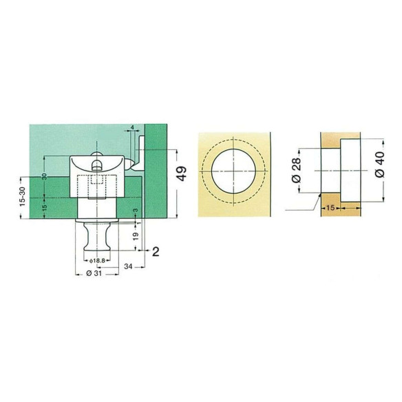 Scrocchetto Push Knob antine e cassetti SUGATSUNE Pkl