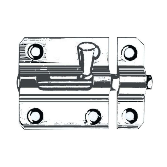 Cast chromed brass blocking latch