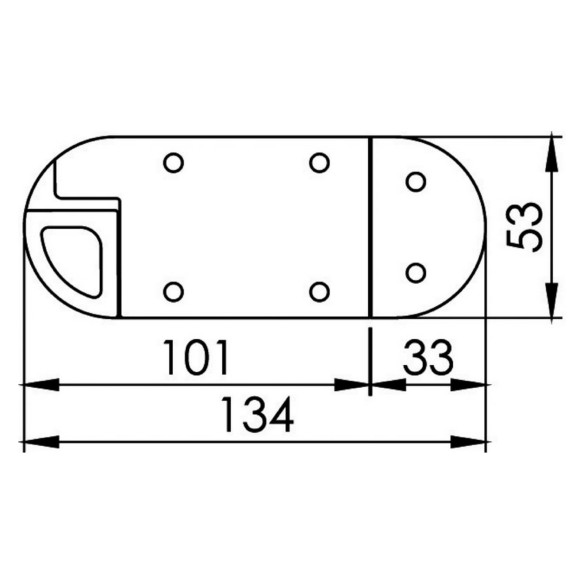 Spring doorstop polished AISI 316 134x53x16h