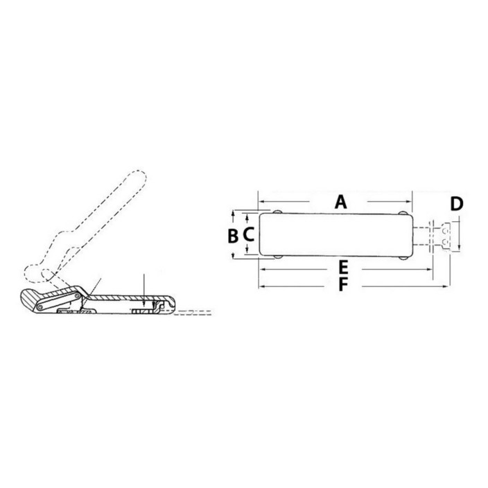 Antivibration rubber peak latch 96x29