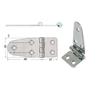 Cerniera inox asimm 95x39