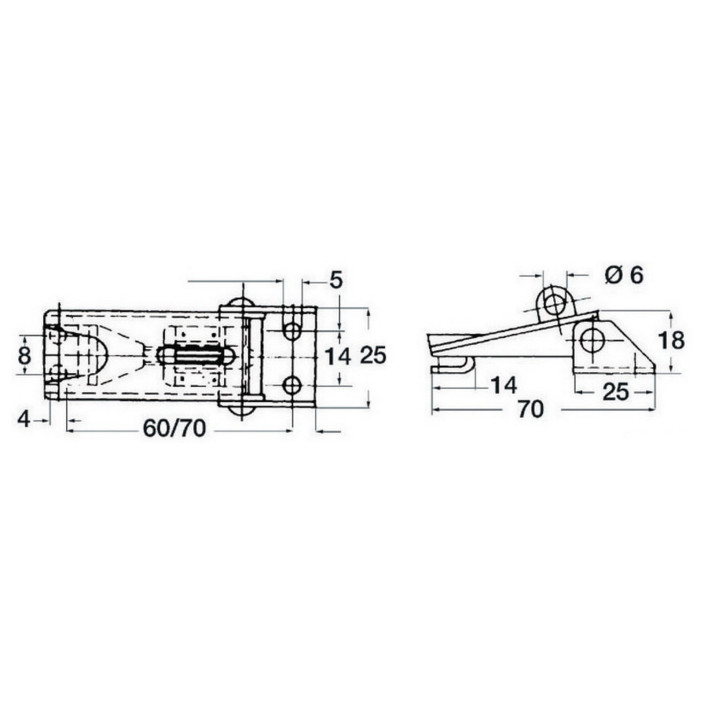 SS adjustable toggle fastener 70x25