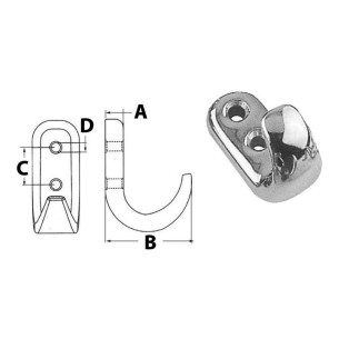 Gancio inox AISI 316 lucidato