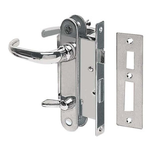 Chromed brass lock w plates and handles