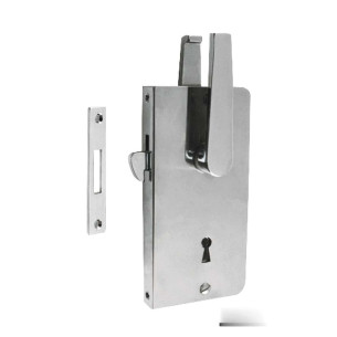 Chromed brass sliding door lock wregular key
