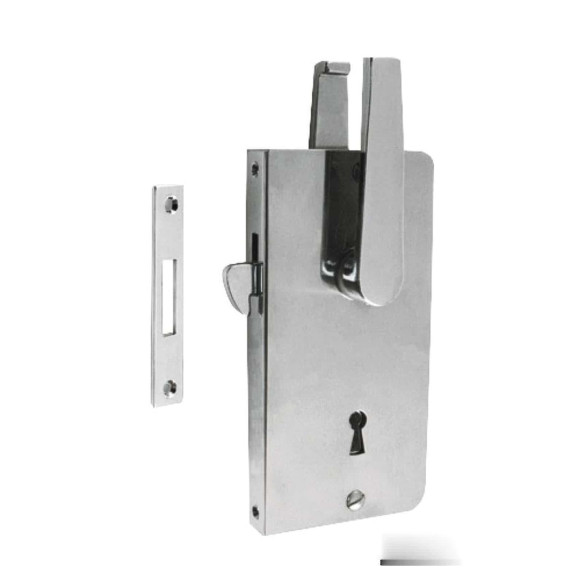 Chromed brass sliding door lock wregular key