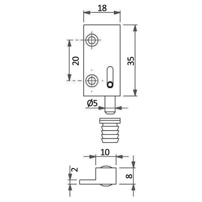 Cerniera spillo DX  SX ottone