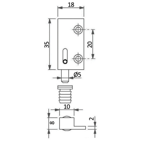 Cerniera spillo DX  SX ottone