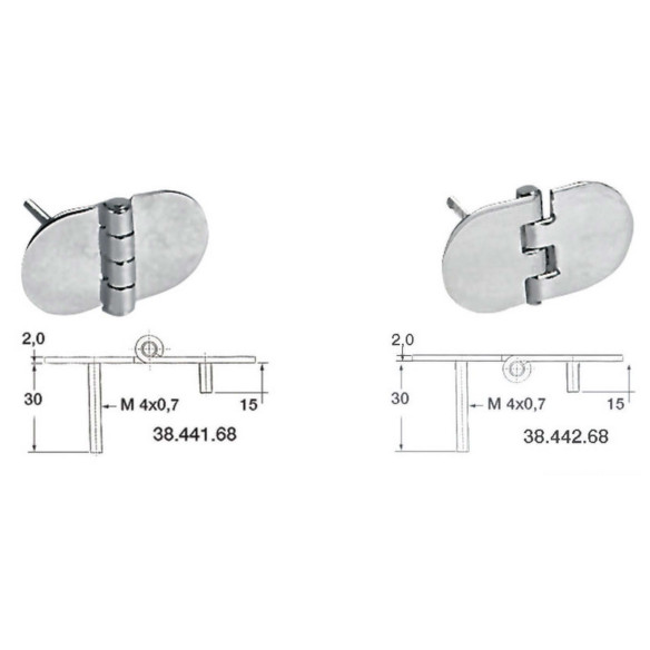 Cerniera inox 5x38