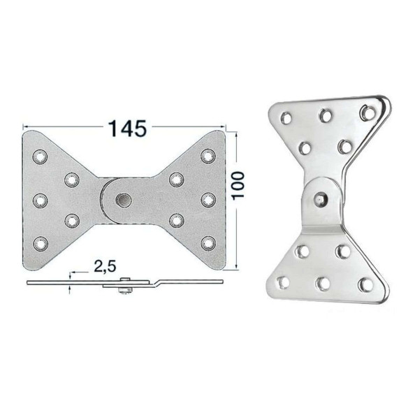 Cerniera inox laterale 145x100
