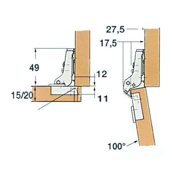 Spring hinge  94x54