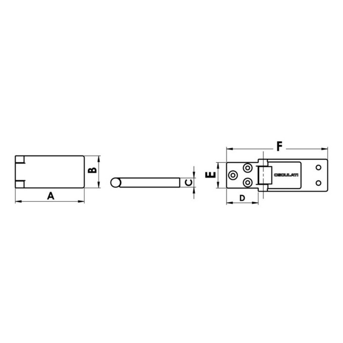Builtin hinge mirrorpolished AISI 316