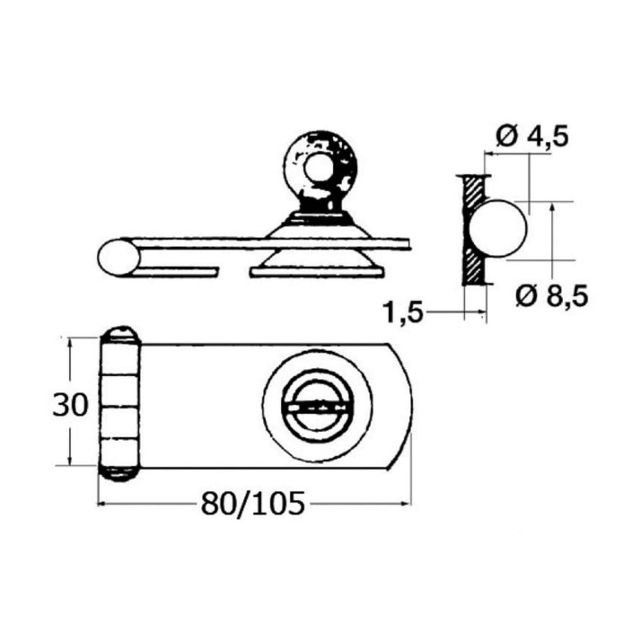 Chiusura con chiave 80x30