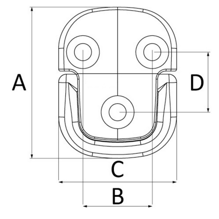 Squared pad eye anello