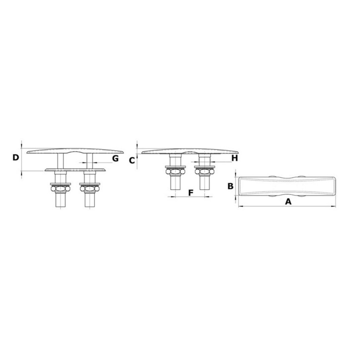 Flat flache verdeckte Klampe