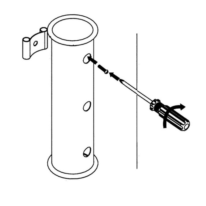 Paire of Rod holder AISI 316 wall mounting