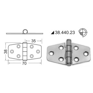 Hinge wstandard pin 70x38