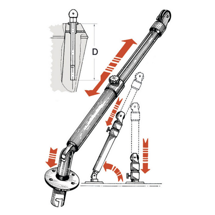 Telescopic davit per pair