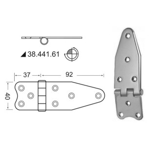 Hinge reverse pin 129x40