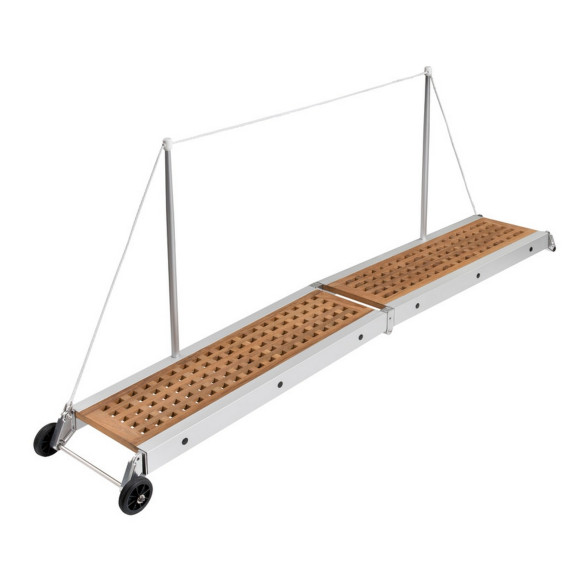 Foldable gangway teak grating