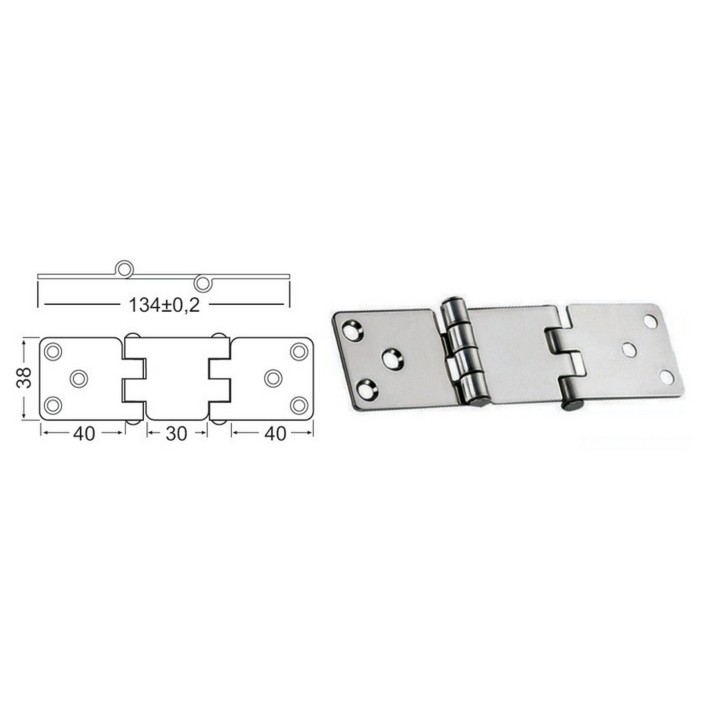 Cerniera inox 134x38